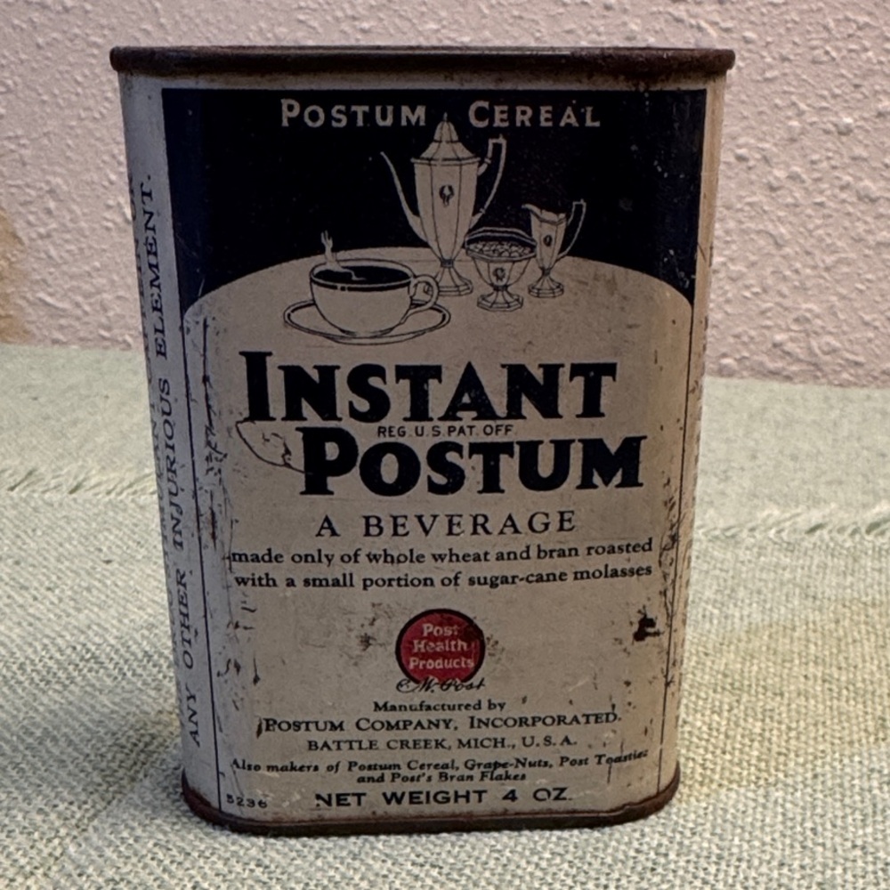 Instant Postum (A Beverage) Vintage Collectable Kitchen Tin